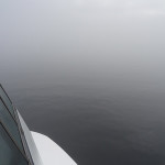 Foggy morning on the wayto Harrington Harbour.