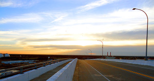 Sunset from the summit of the South Norfolk Jordan Bridge.