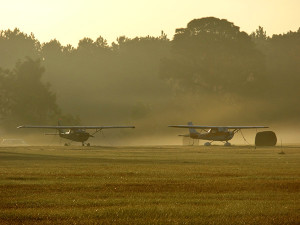 Morning mist at Quest Air.