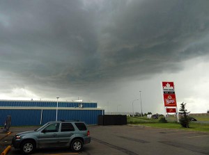 Storm clouds no longer to the west.