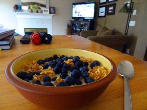 Cereal + Milk + Blueberries = Good Morning