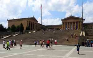 The Rocky Steps.Still crowded nearly 40 years later.