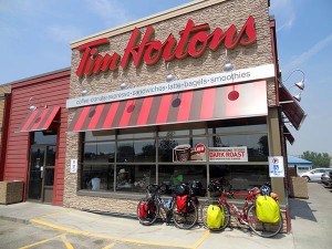 Bikes at Tim Hortons.What a surprise!