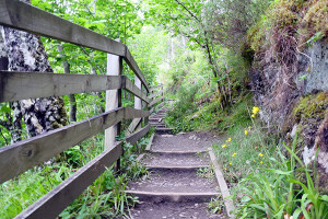 The stairs of the Falls of Foyer.